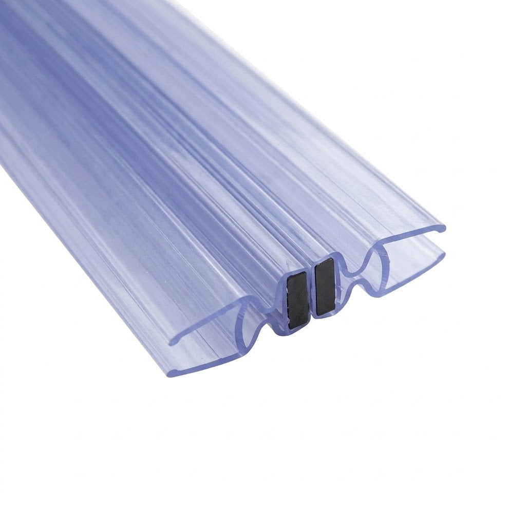Uszczelka PVC z piórkiem kątowa 135 stopni 16 mm, grubość szyby 8mm, 2 m długości, komplet 2 szt.