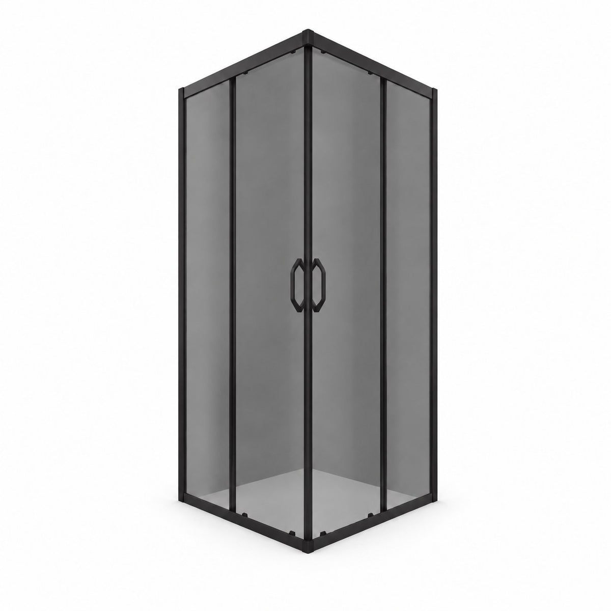 Kabina prysznicowa IDEAL PLUS 90x90 cm, kwadratowa, czarna, na niski brodzik, szkło przyciemniane, bez brodzika