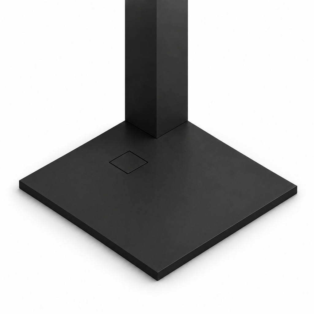 Brodzik do docięcia prostokątny, BLOOM 100x80x2,6, fi 90, czarny