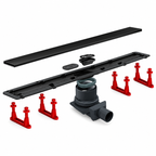 Odwodnienie prysznicowe FRAMELESS Line Black Glass 55 cm
