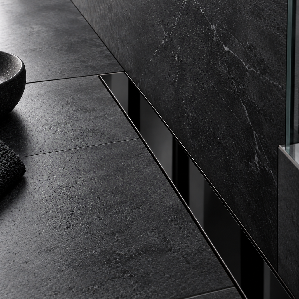 Odwodnienie prysznicowe FRAMELESS Line Black Glass 55 cm