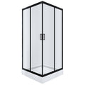 Kabina prysznicowa IDEAL 90x90 cm kwadratowa, szkło transparentne 6mm, czarny mat, z brodzikiem