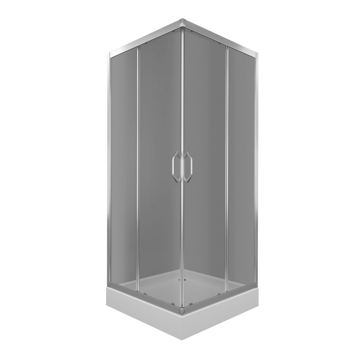 Kabina prysznicowa IDEAL PLUS 90x90 cm, kwadratowa, chrom, niski brodzik, szkło przyciemniane, z brodzikiem