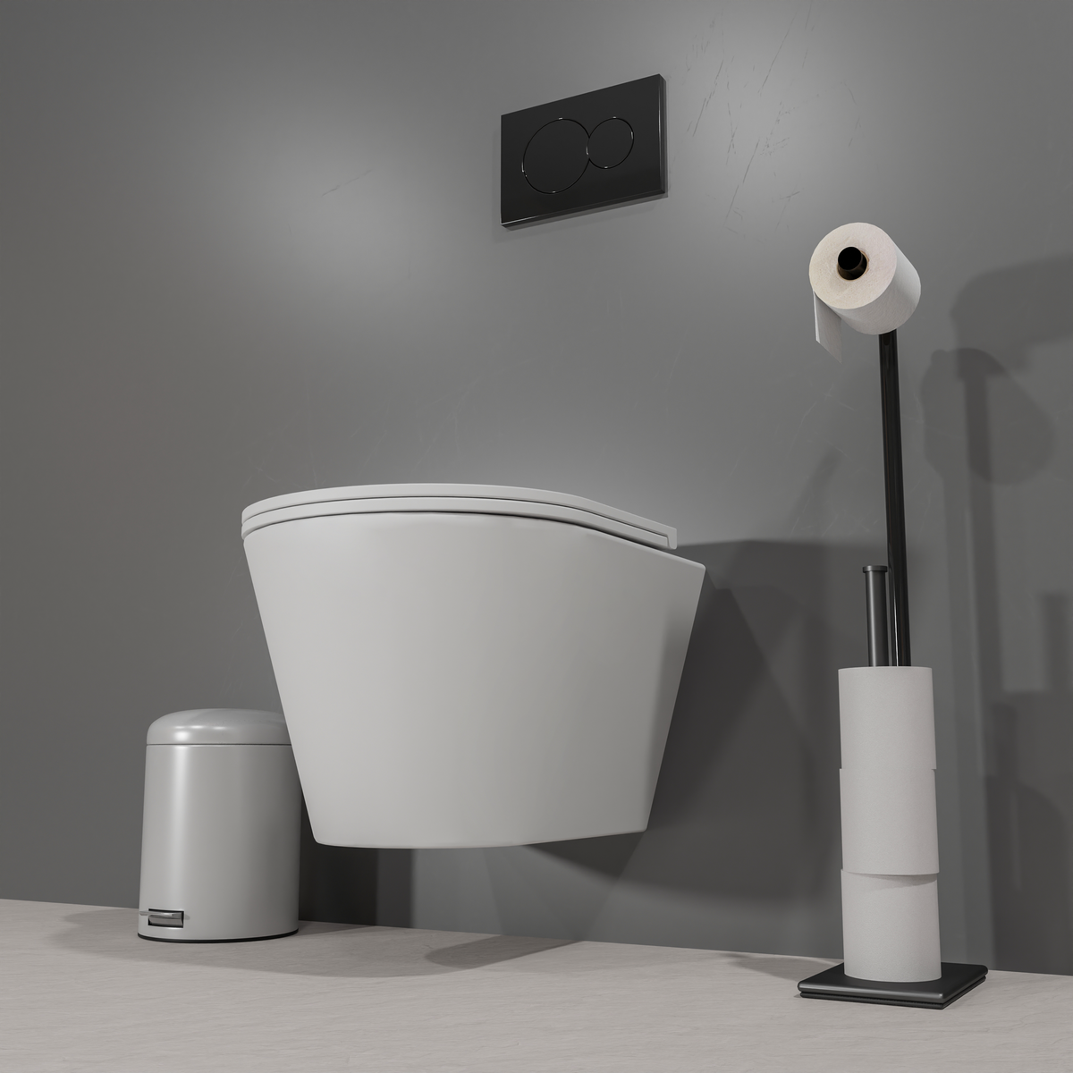 Miska wc ARENA podwieszana bezkołnierzowa z deską, biała