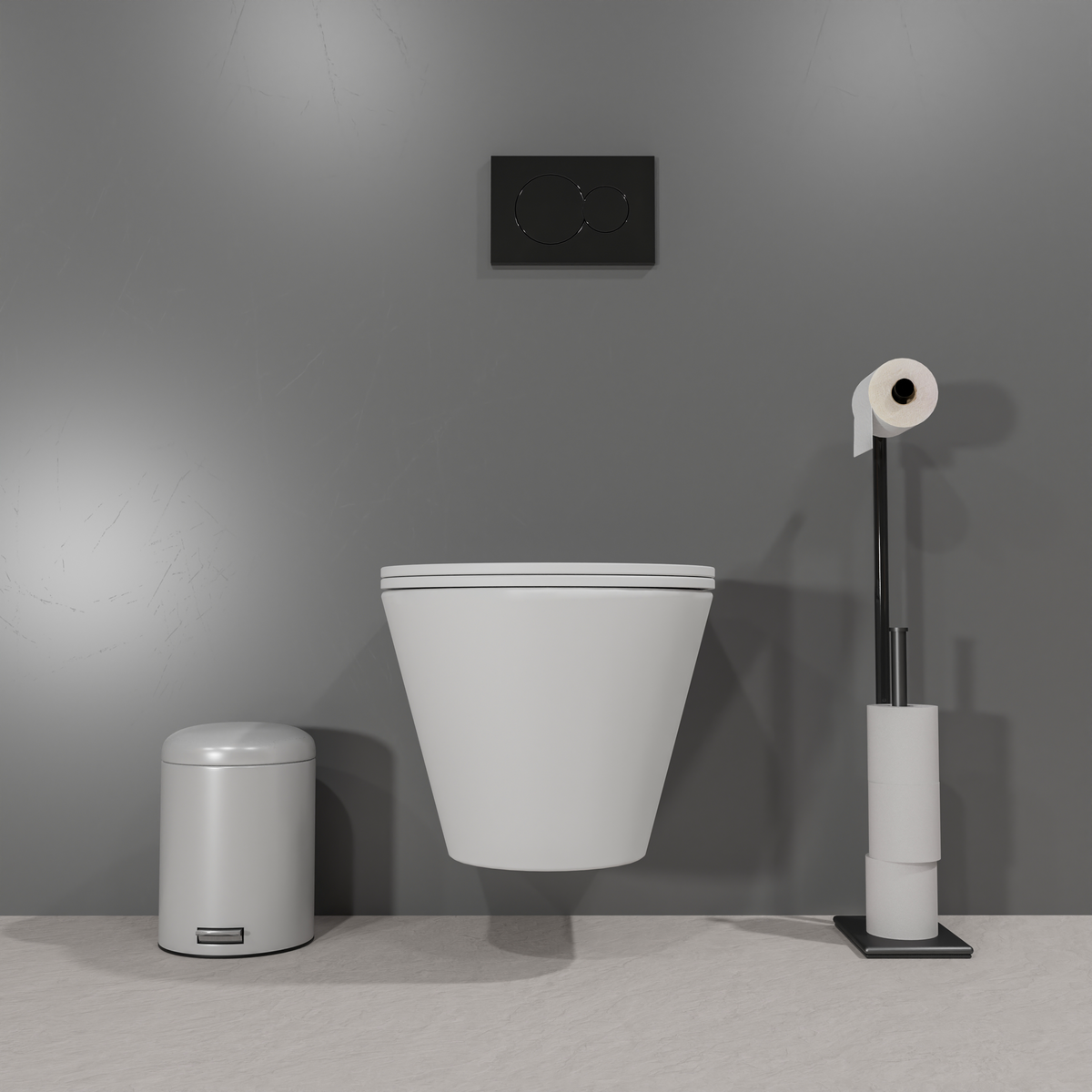 Miska wc ARENA podwieszana bezkołnierzowa z deską, biała