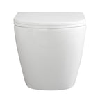Miska wc SPACE podwieszana bezkołnierzowa z deską, biała