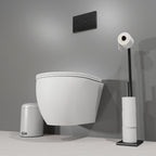 Miska wc SPACE podwieszana bezkołnierzowa z deską, biała