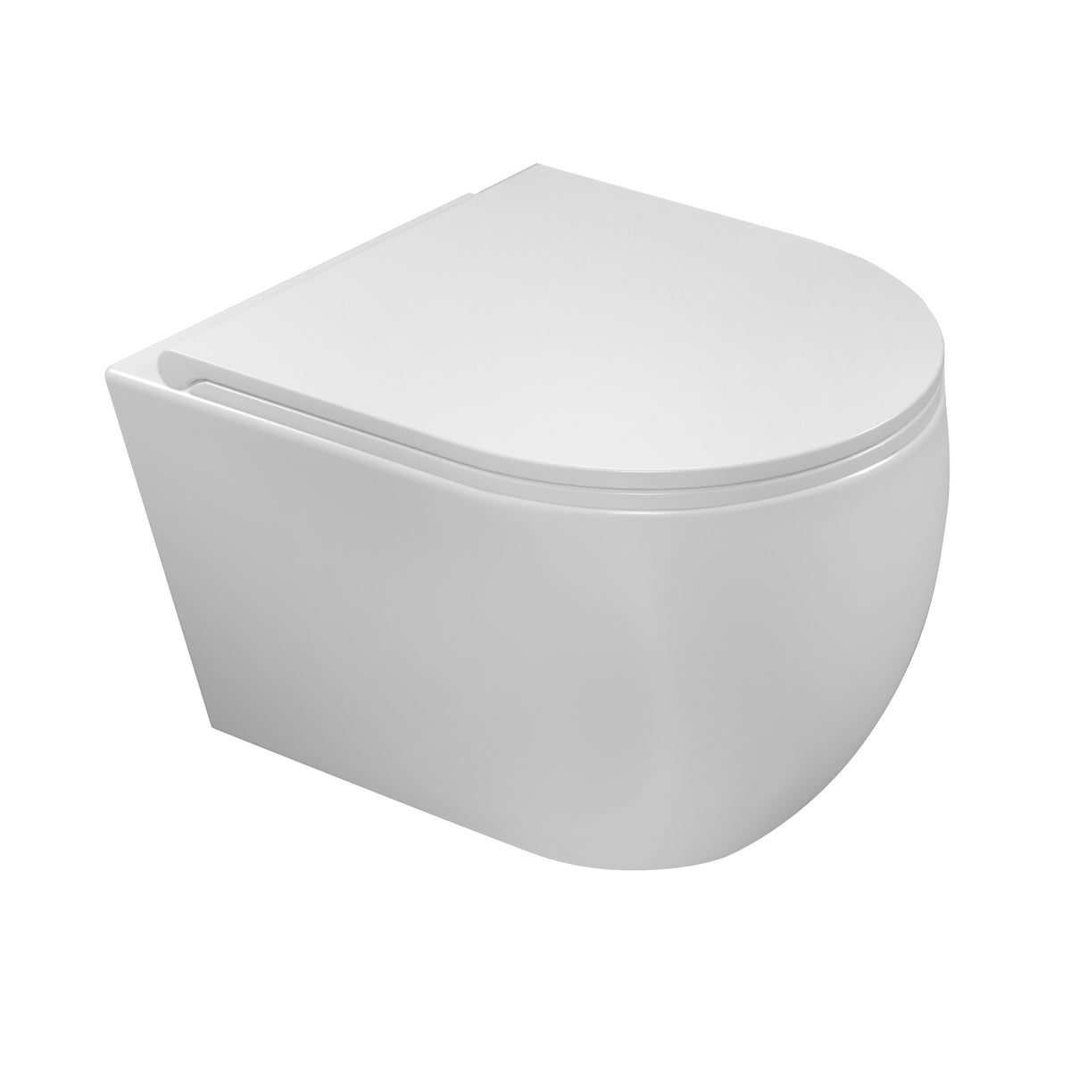 Miska wc SPACE podwieszana bezkołnierzowa z deską, biała